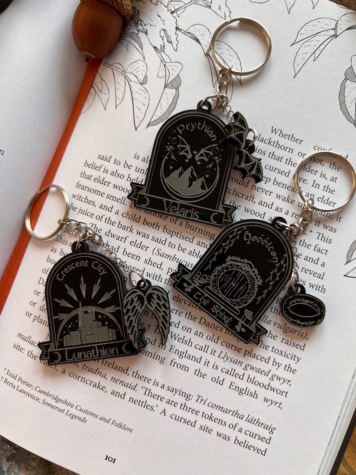Bookish keychains