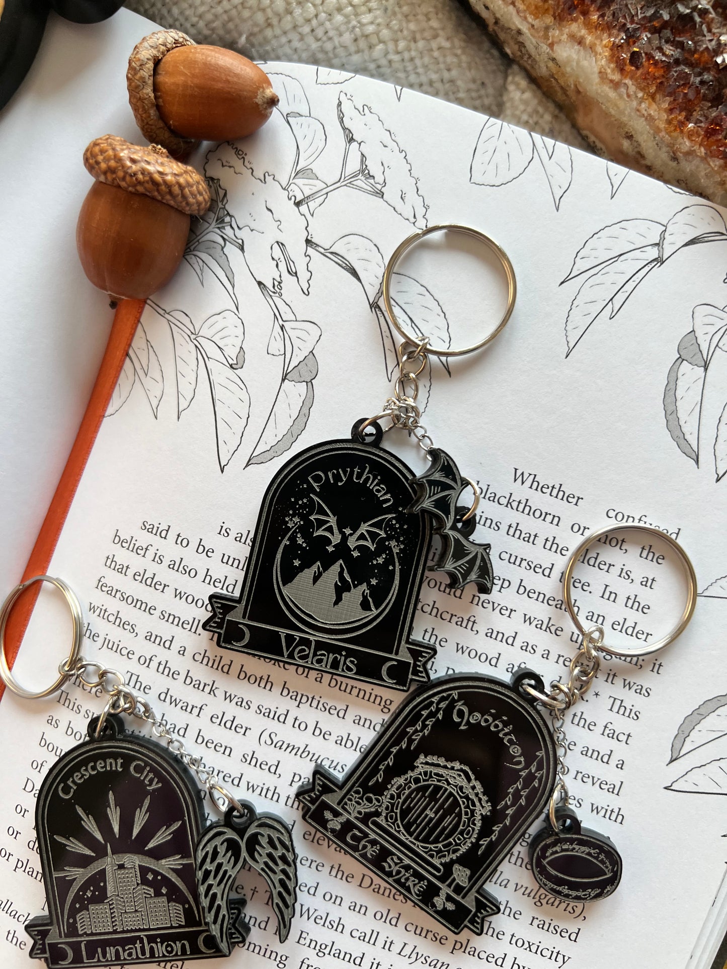 Bookish keychains