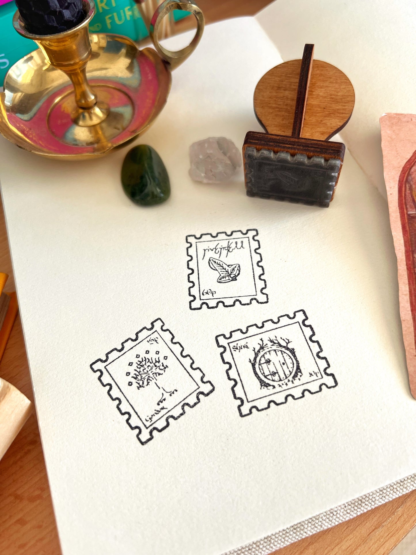 Bookish rubber stamps