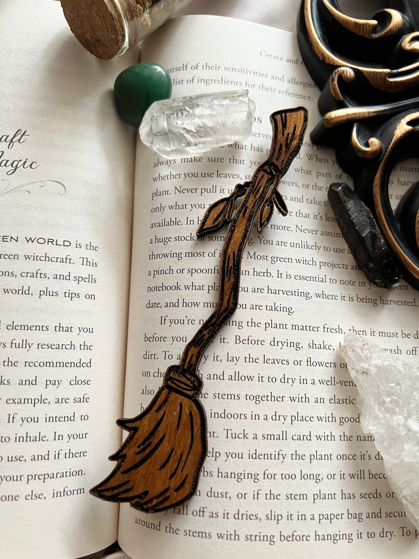 Broomsticks wooden bookmarks