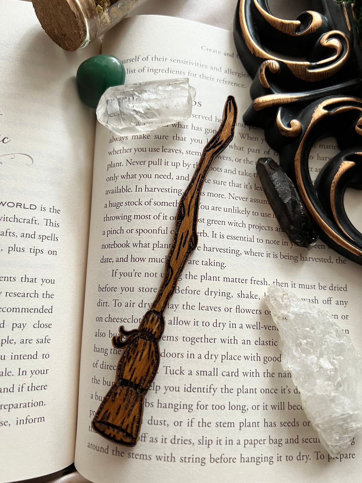 Broomsticks wooden bookmarks