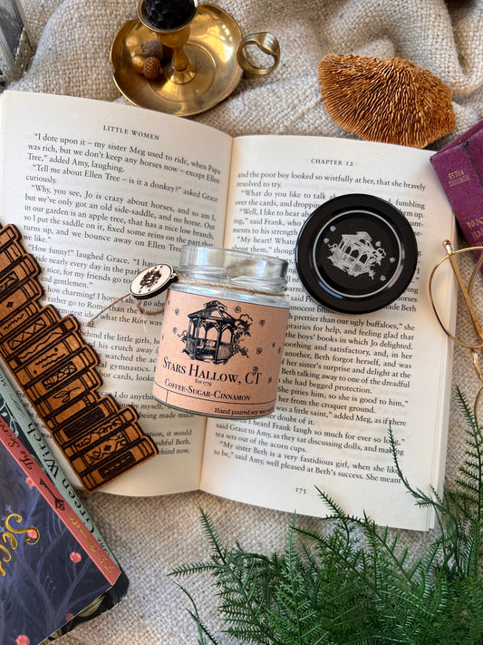 Stars Hallow bookish soy wax candle