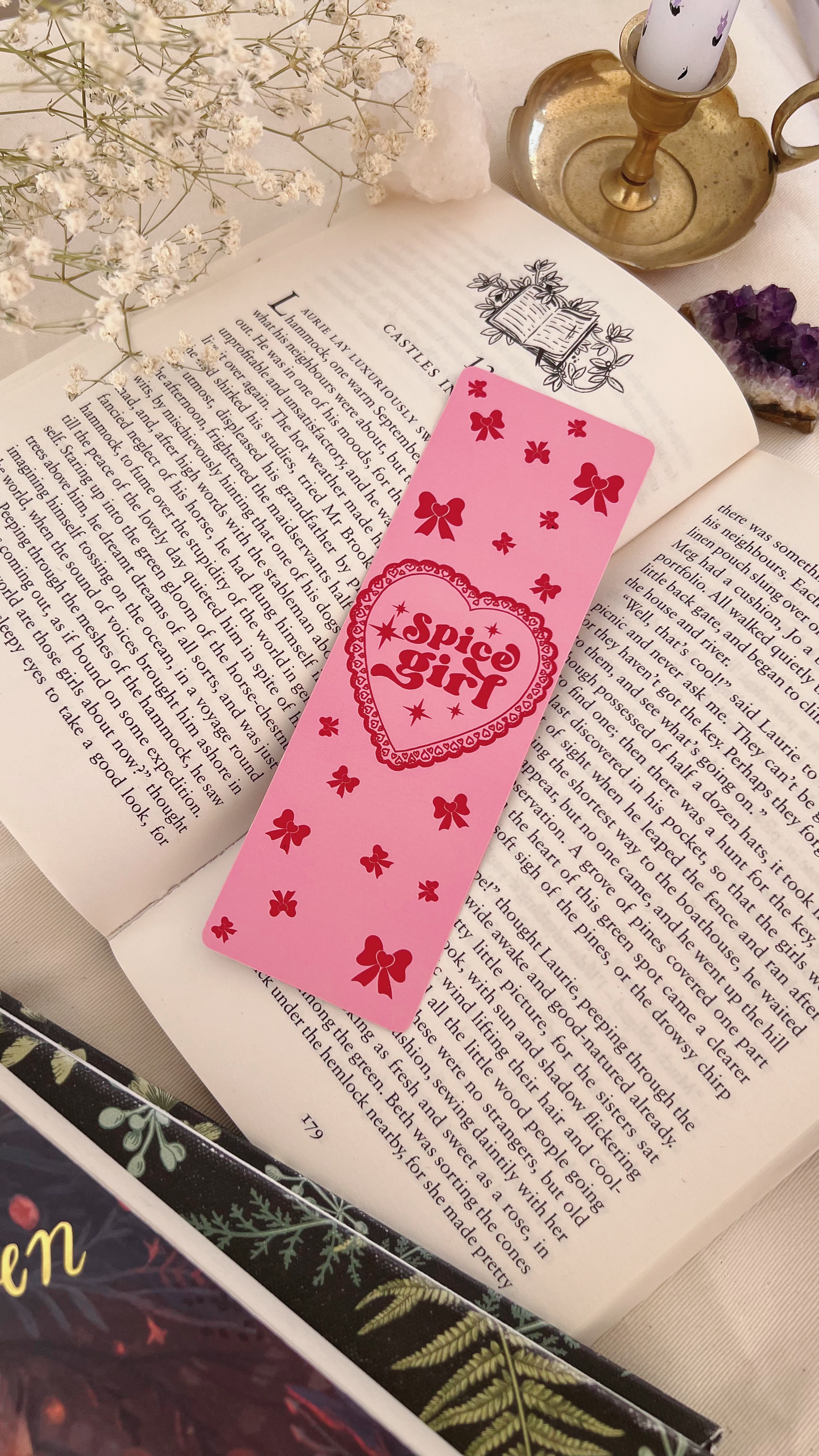 Pink Romance Bookmarks with Bow