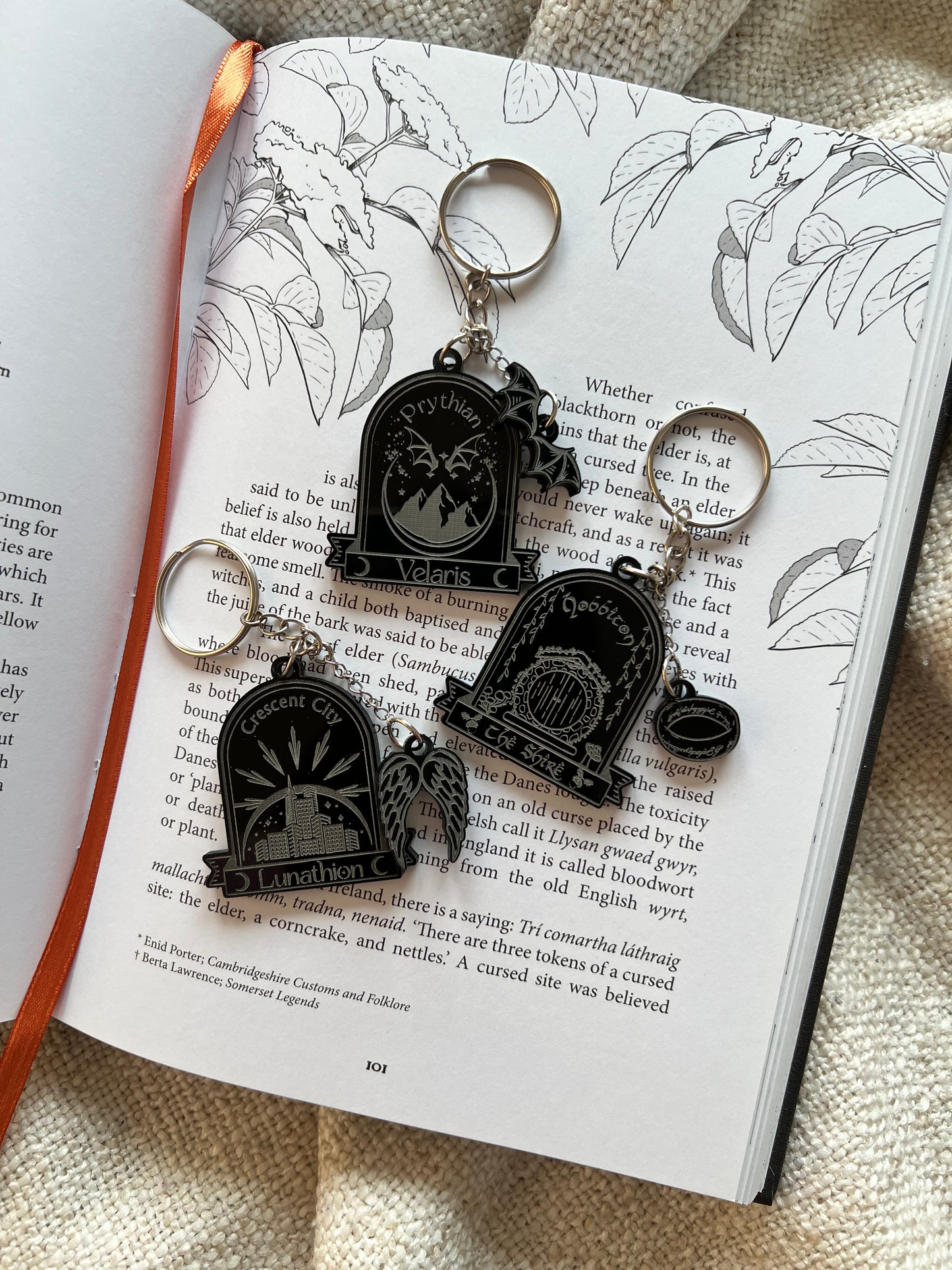 Bookish keychains