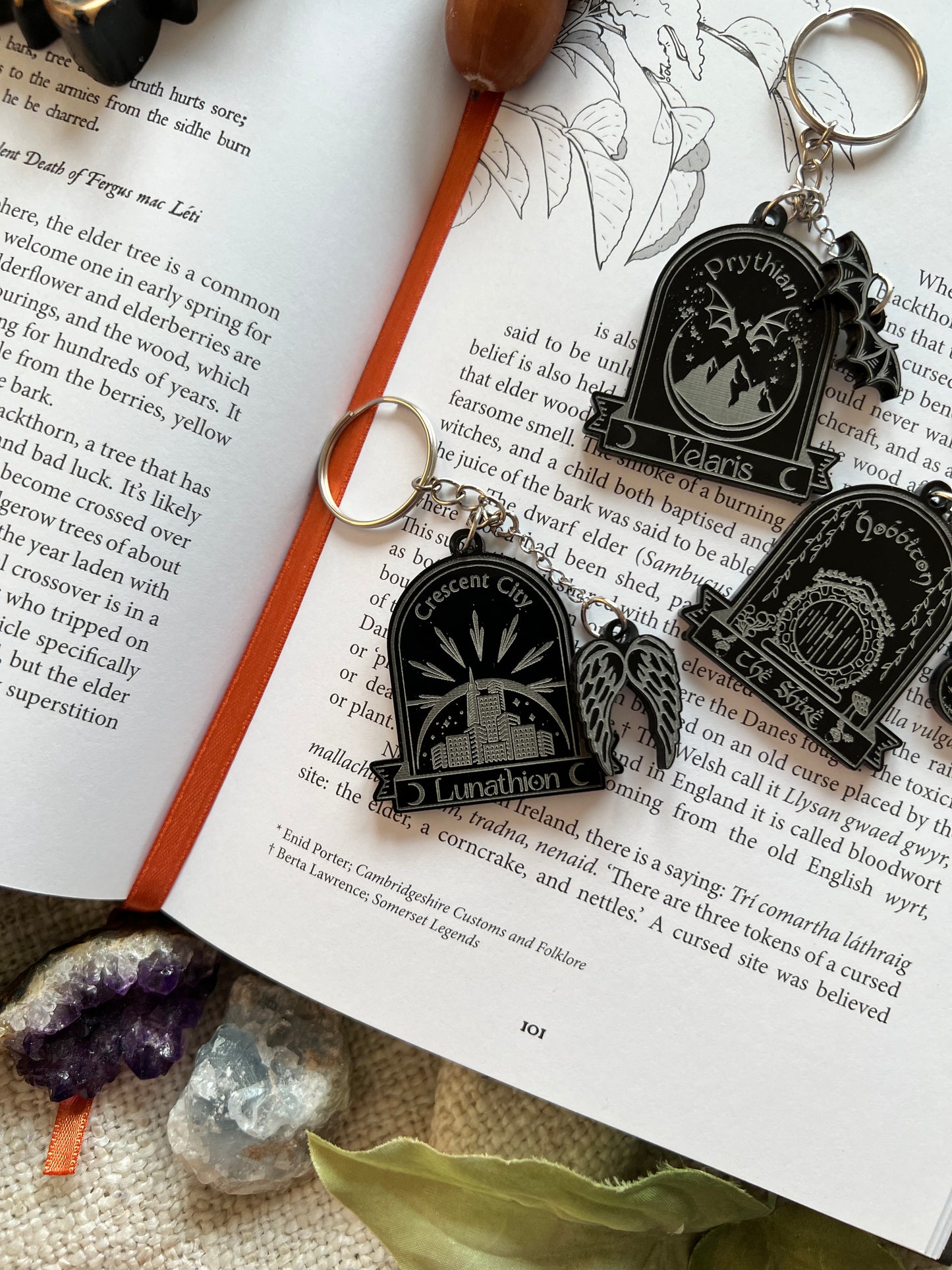 Bookish keychains