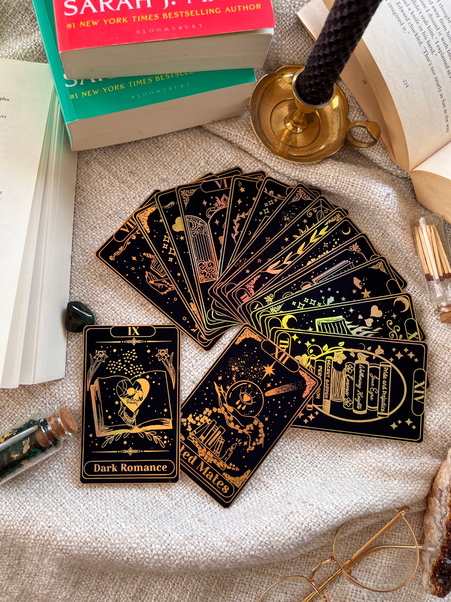 Book trope “tarot cards” holographic