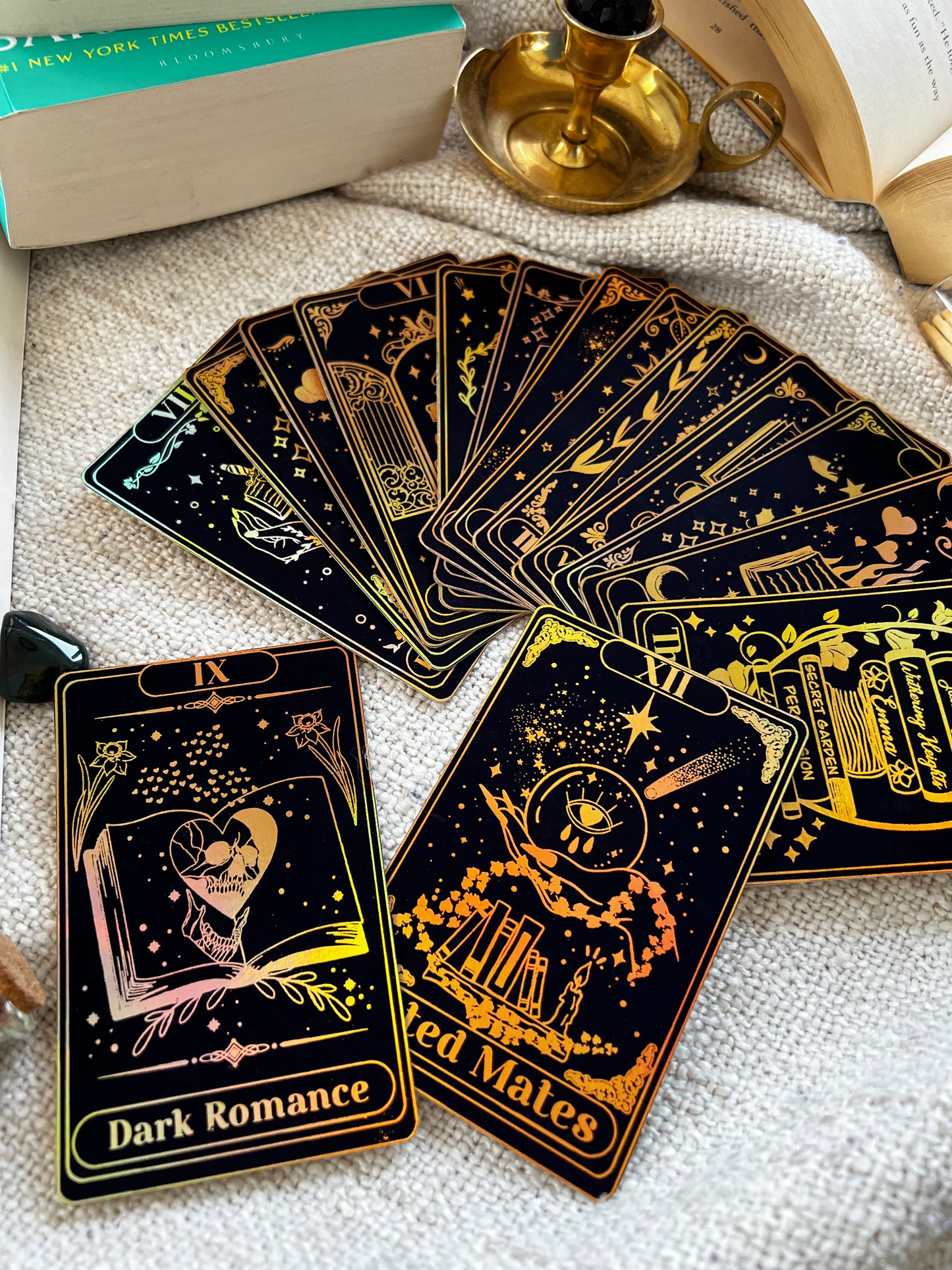 Book trope “tarot cards” holographic