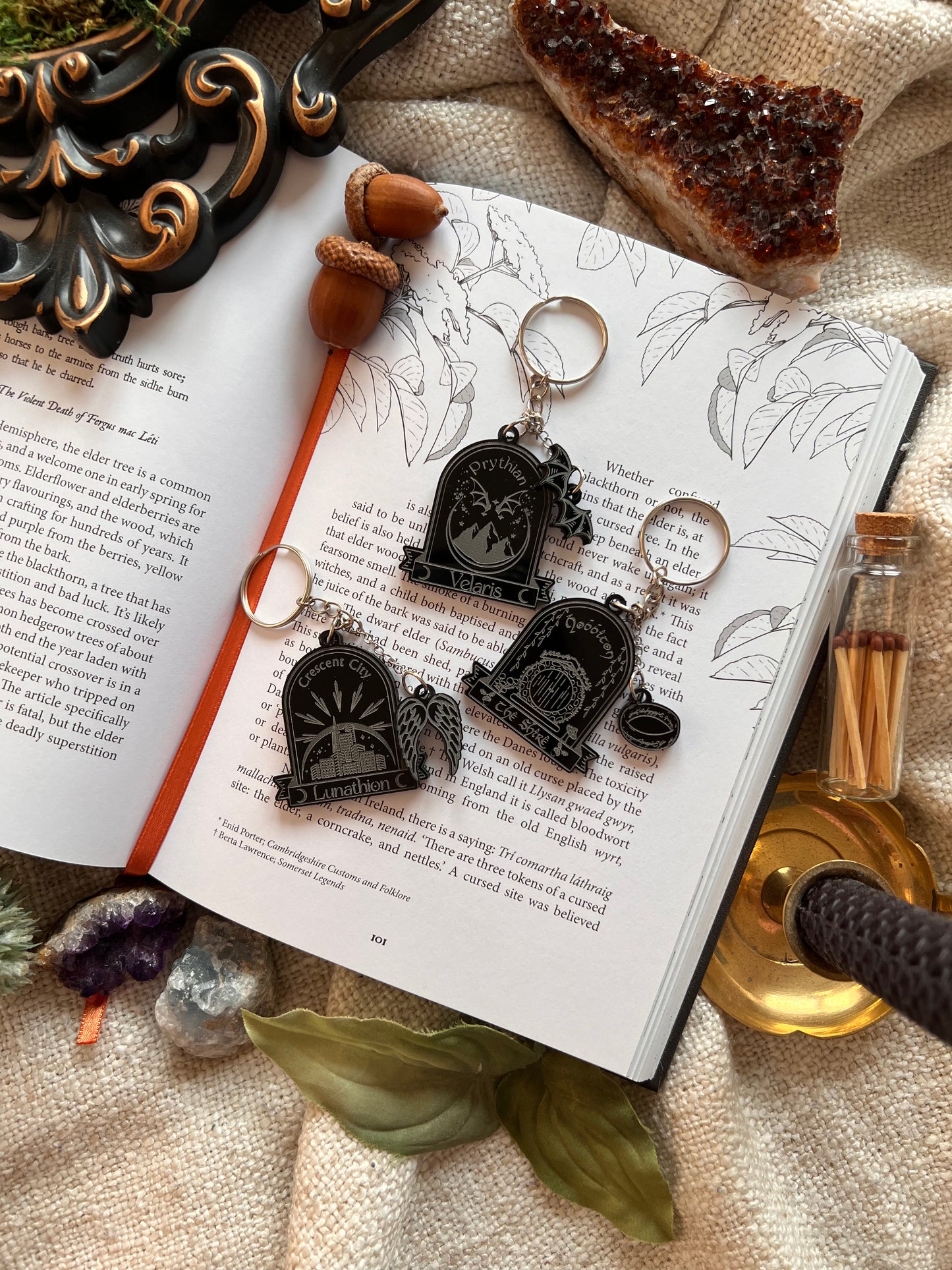 Bookish keychains