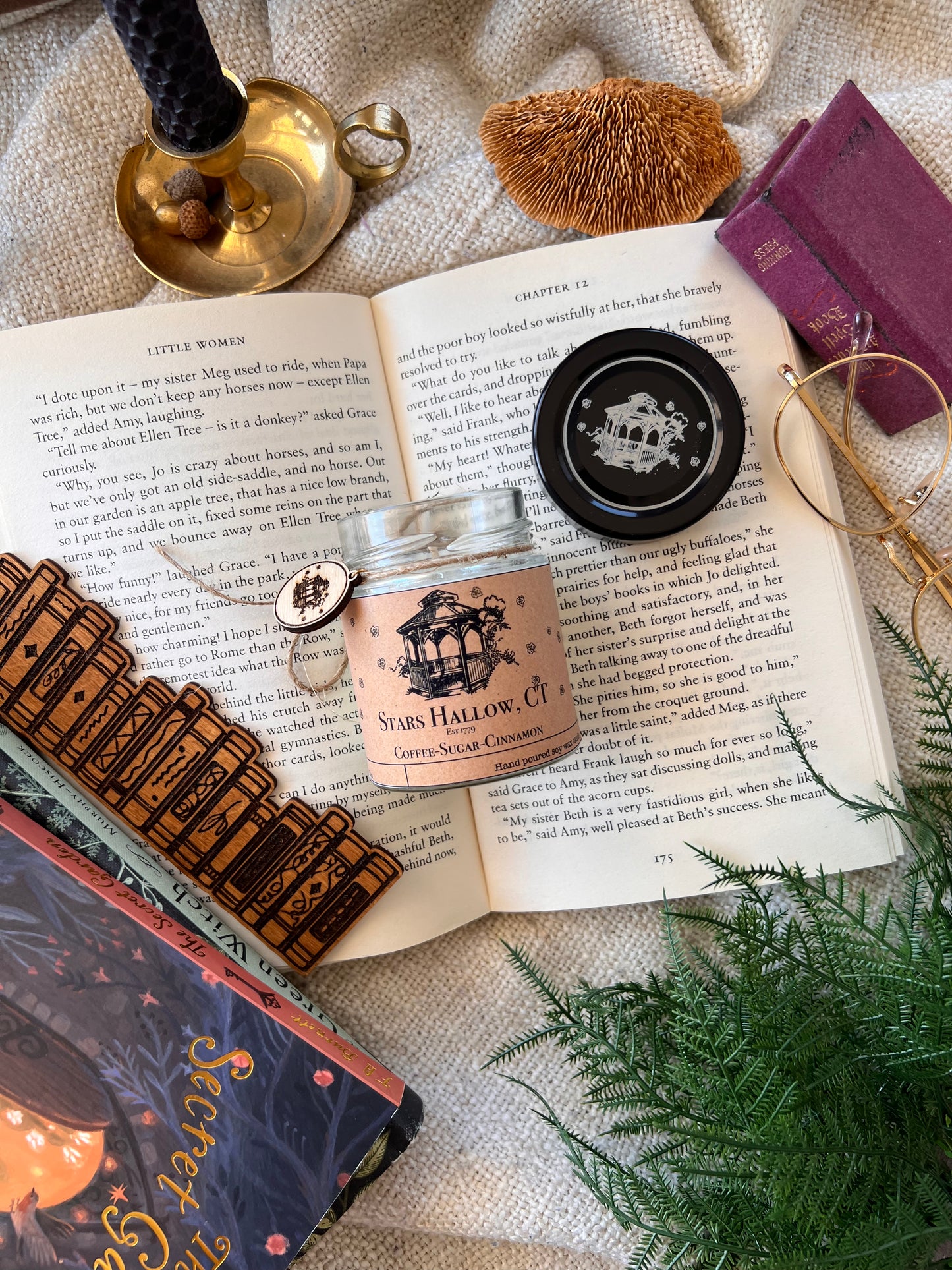 Stars Hallow bookish soy wax candle