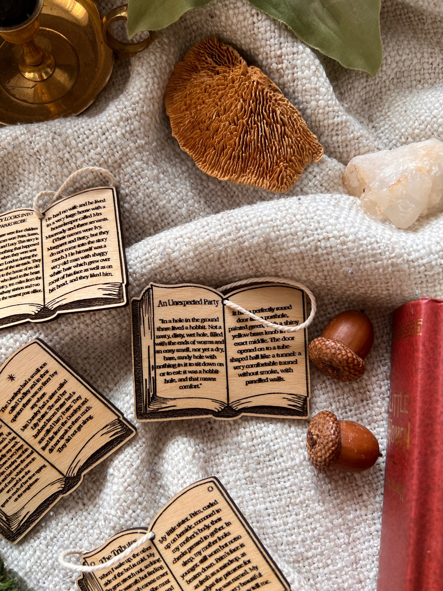 Bookish ornament (open book)