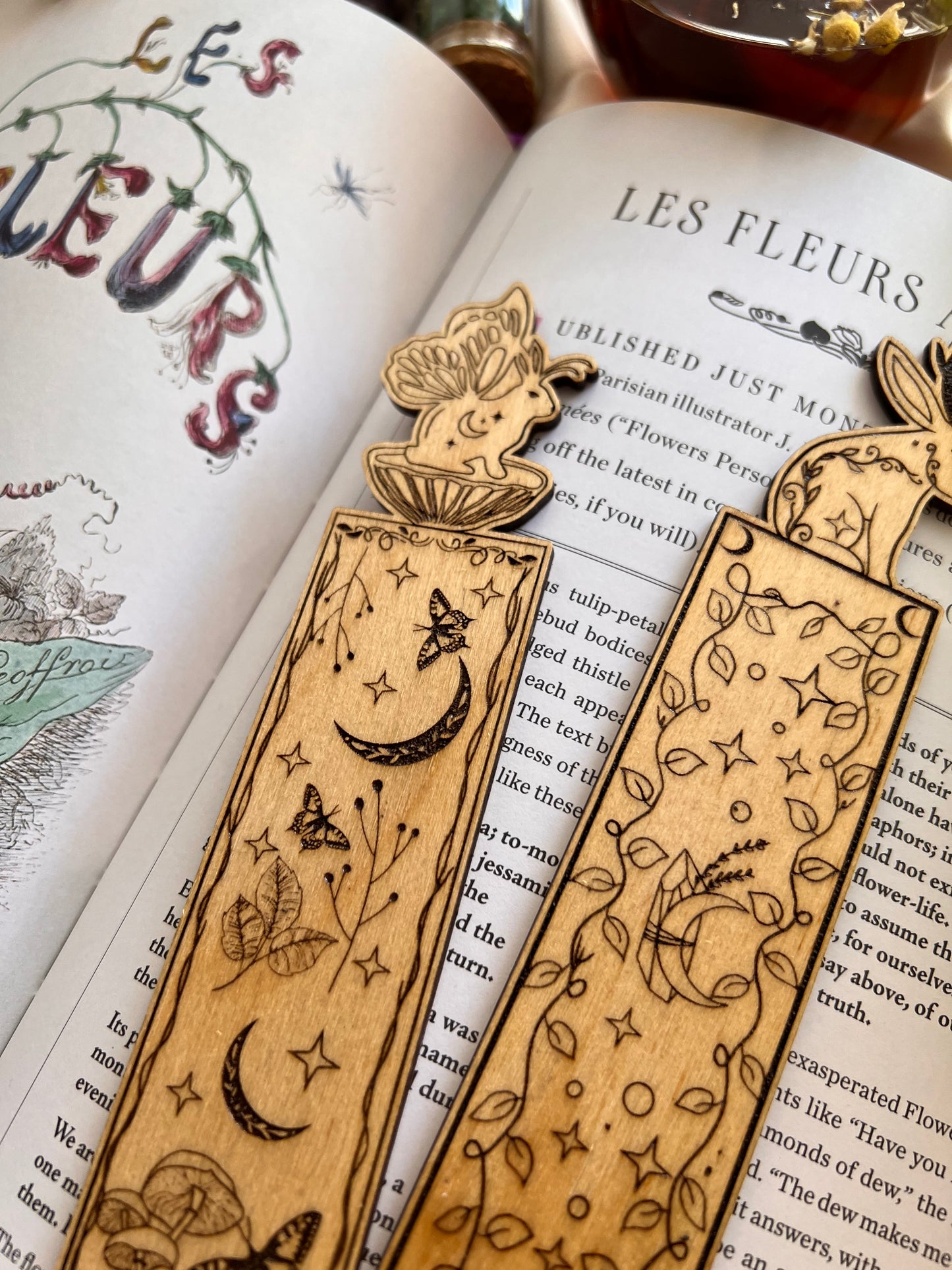 Faery Bunnies Wooden Bookmarks