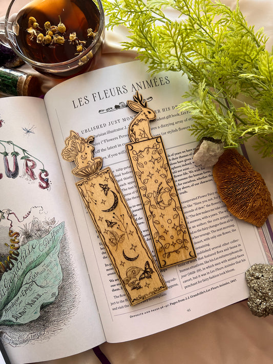 Faery Bunnies Wooden Bookmarks