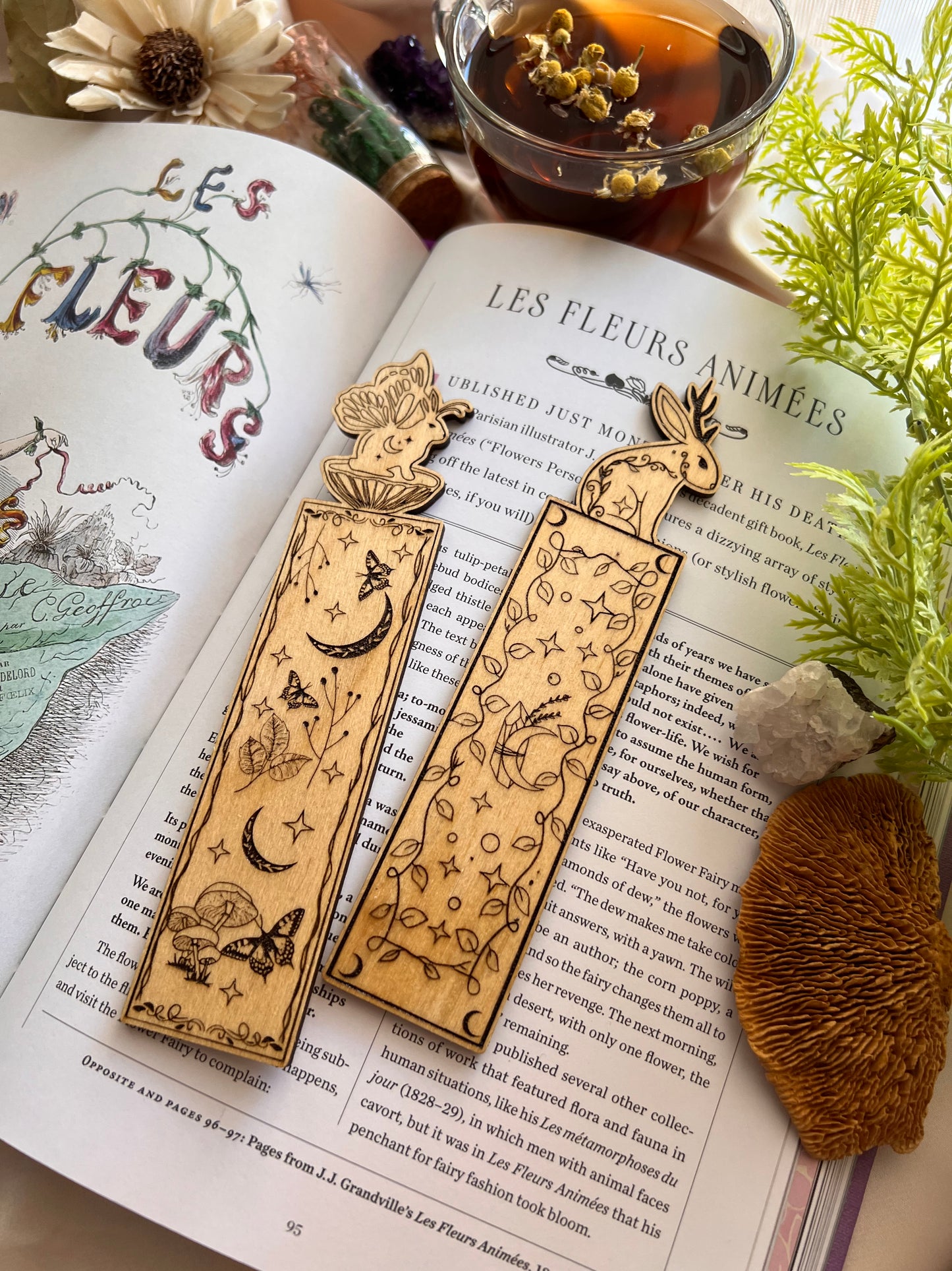 Faery Bunnies Wooden Bookmarks