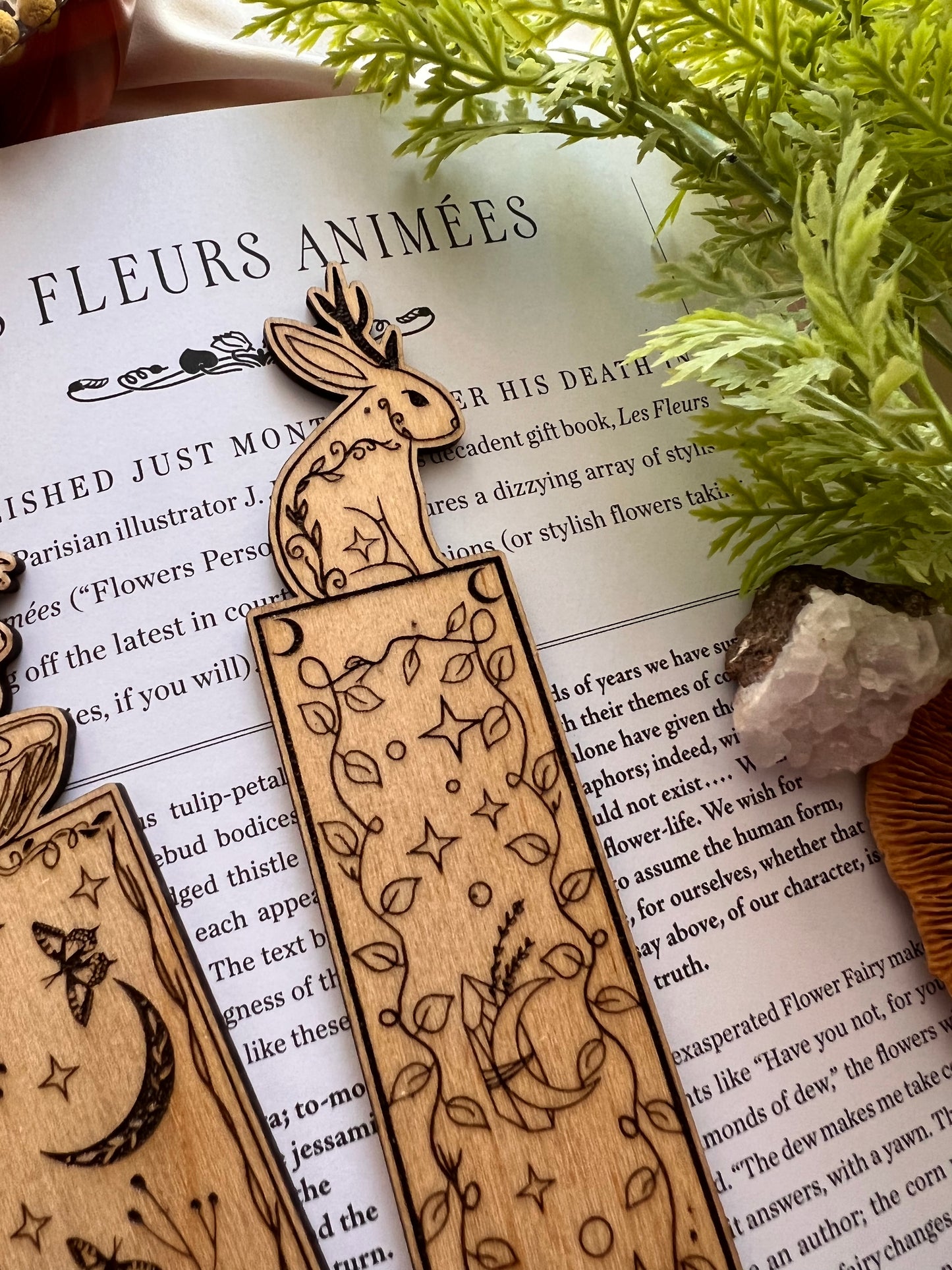 Faery Bunnies Wooden Bookmarks