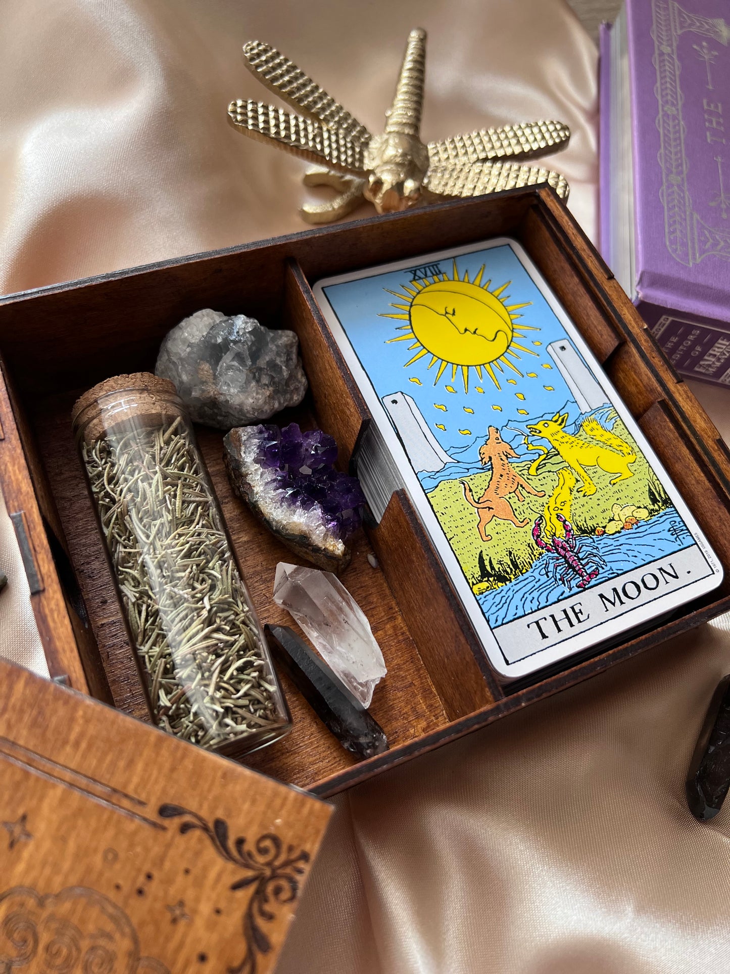 Wooden Tarot Box (Sun )