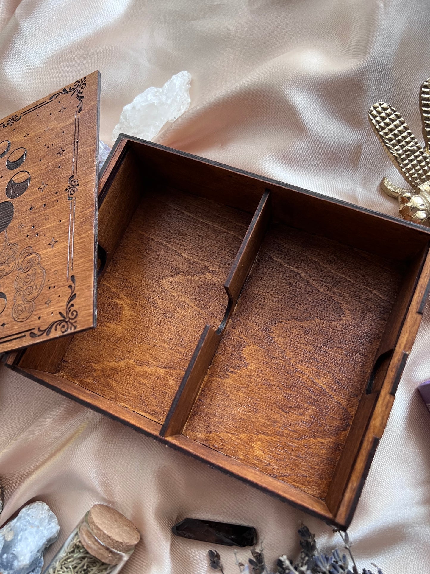 Wooden Tarot Box (Moon)