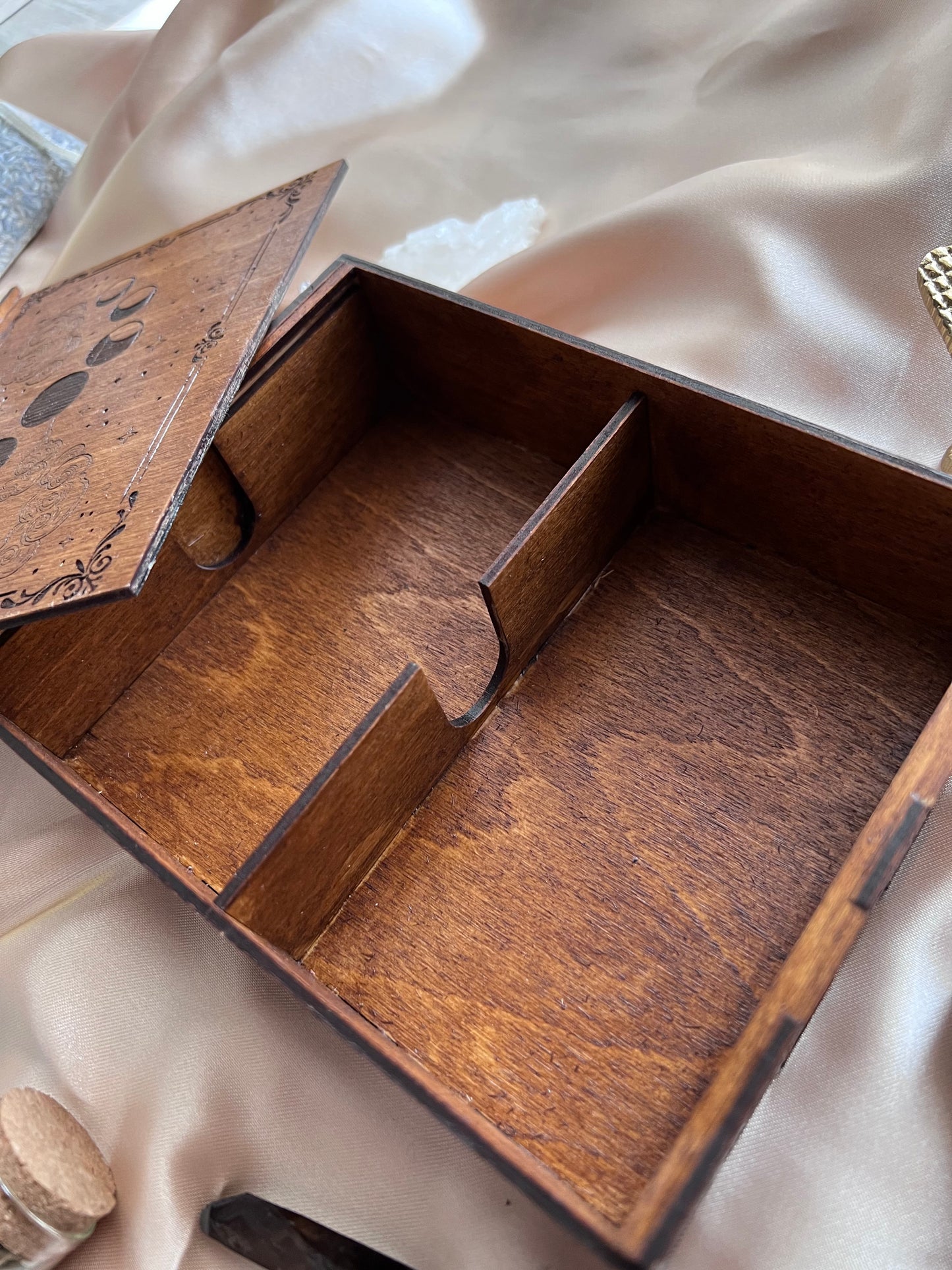 Wooden Tarot Box (moon phases)