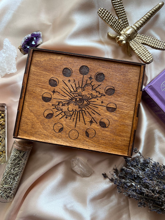 Wooden Tarot Box (Gloomy Eye)