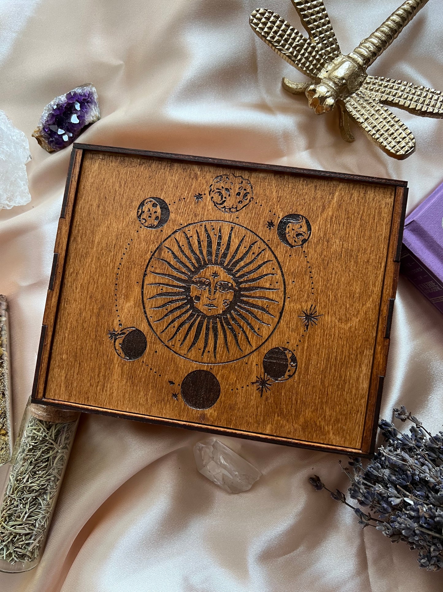 Wooden Tarot Box (Sun )