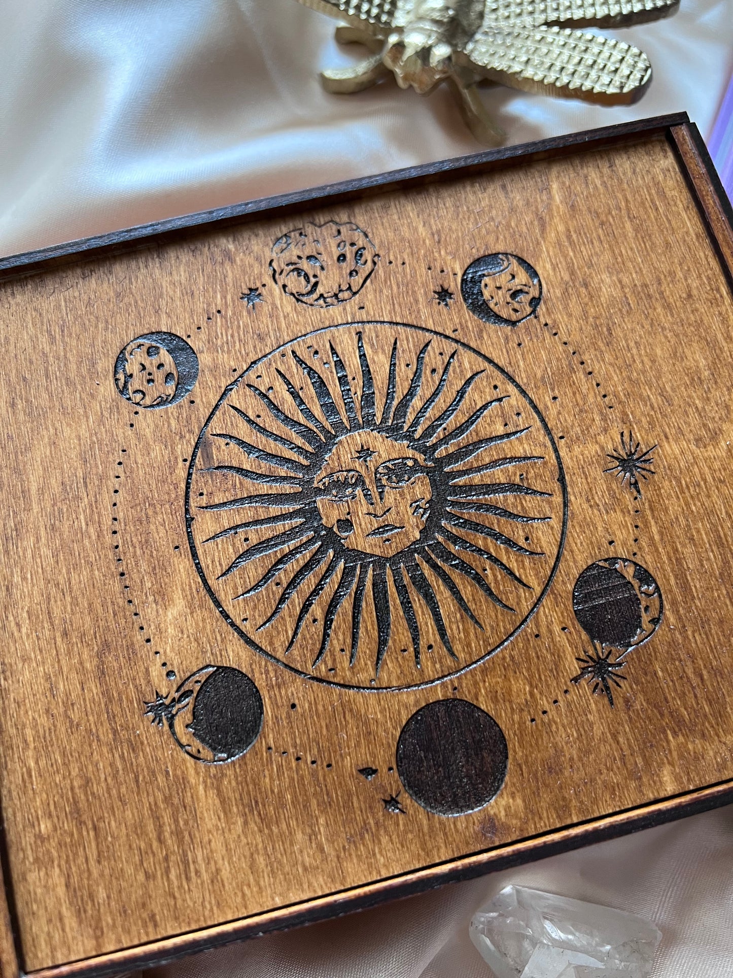 Wooden Tarot Box (Sun )