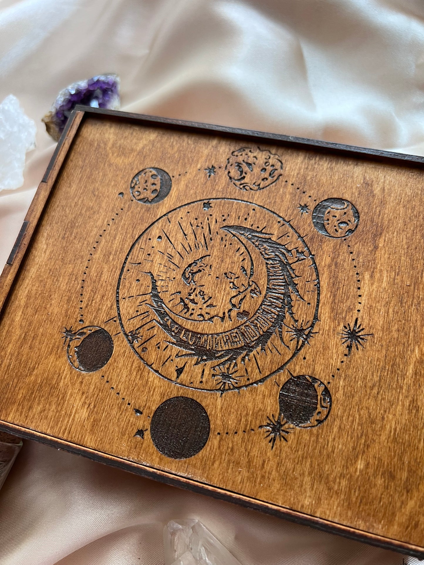 Wooden Tarot Box (Moon)