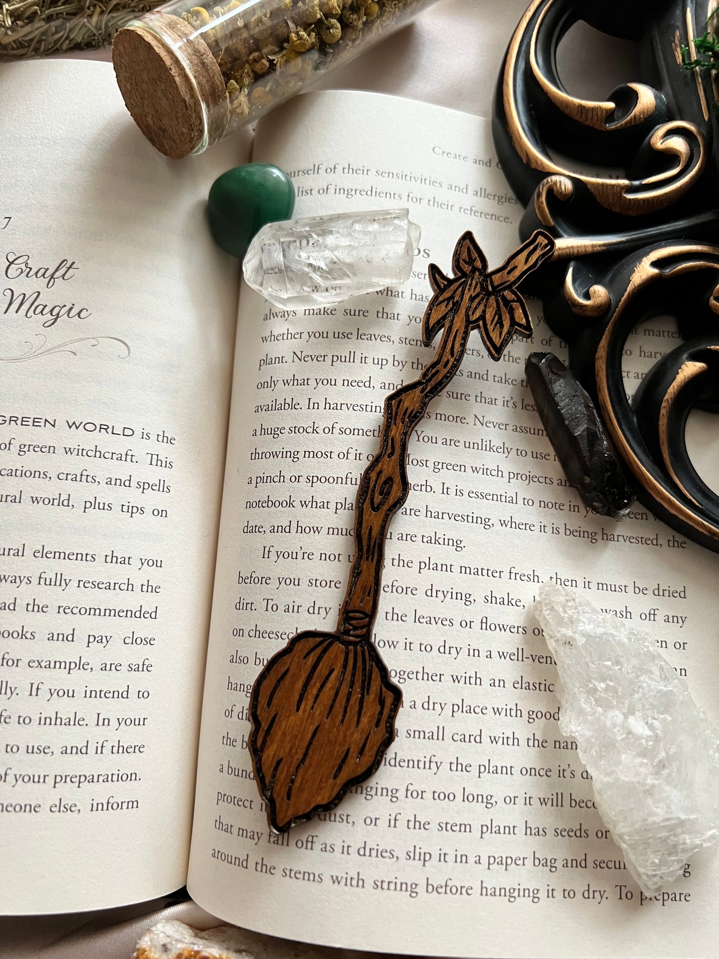 Broomsticks wooden bookmarks