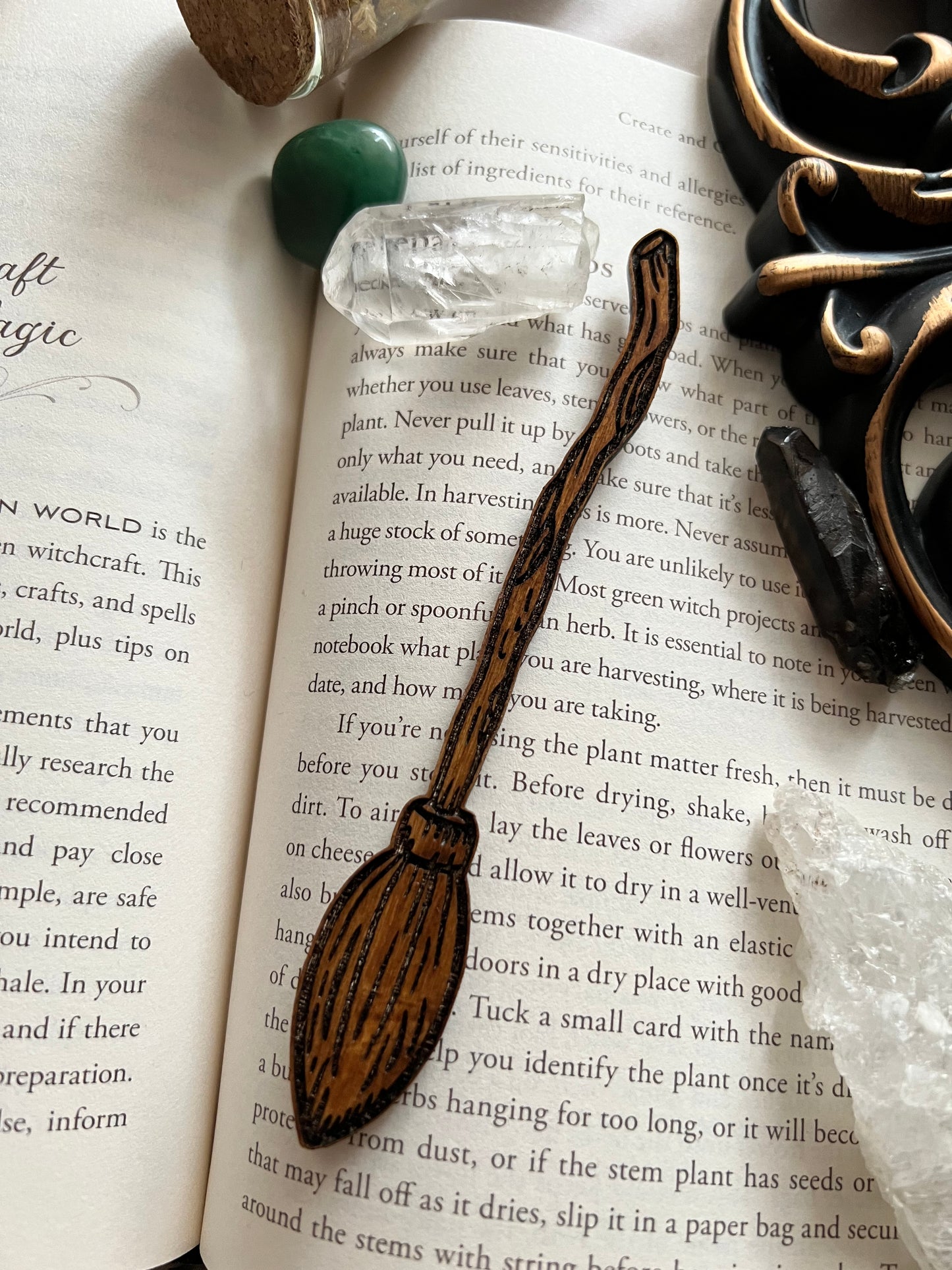 Broomsticks wooden bookmarks