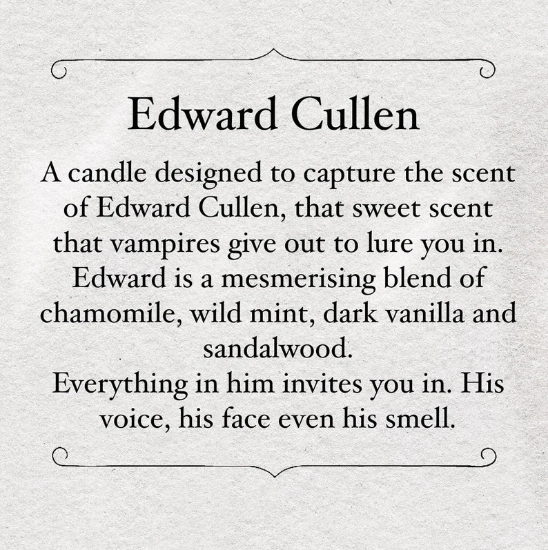 Edward Cullen Soy Wax Candle