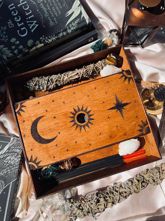 Sun and Moon Tarot Box Card Storage