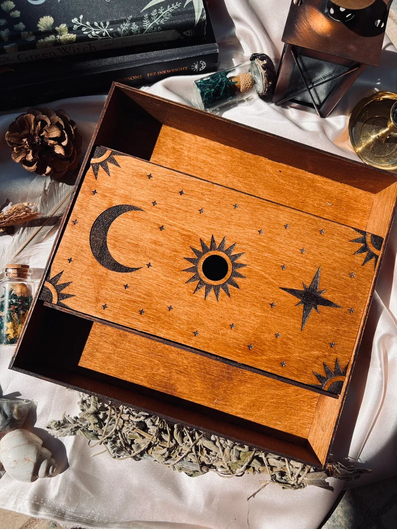 Sun and Moon Tarot Box Card Storage