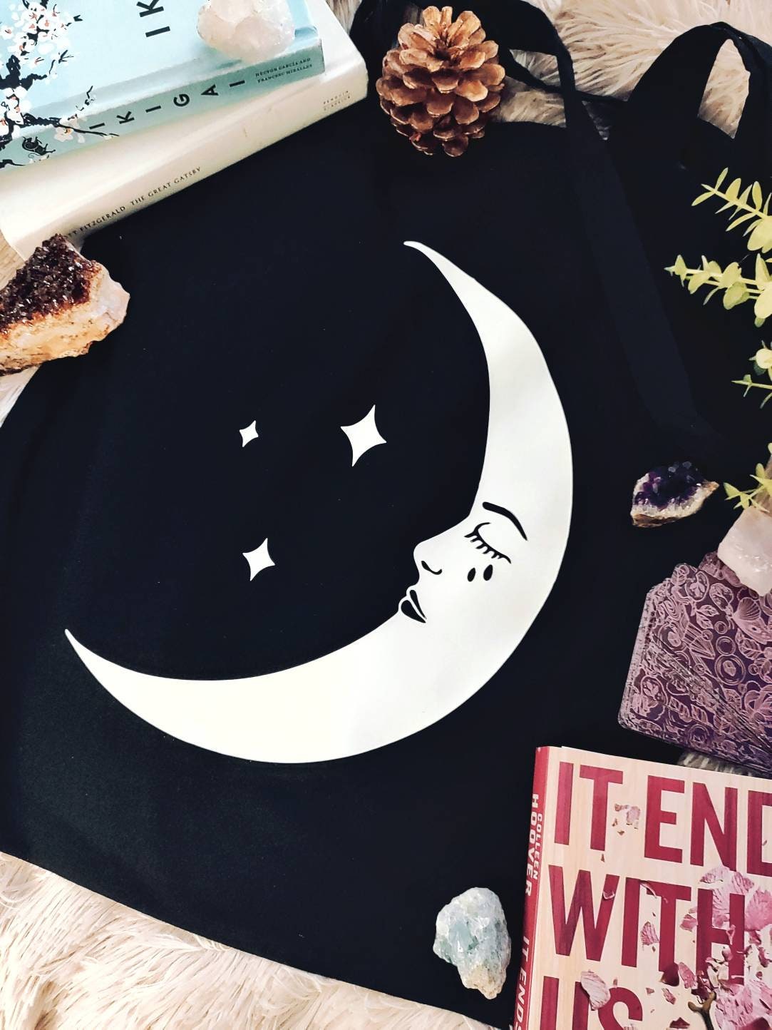 Moon Cotton Tote Bag